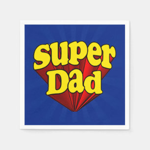 Super Dad, Superhero Red/Yellow/Blue Father's Day Napkins