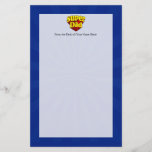 Super Dad, Superhero Red/Yellow/Blue Father's Day Stationery