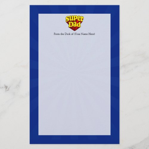 Super Dad Superhero RedYellowBlue Fathers Day Stationery