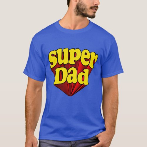 Super Dad Superhero RedYellowBlue Fathers Day T_Shirt