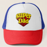 Super Dad, Superhero Red/Yellow/Blue Father&#39;s Day Trucker Hat