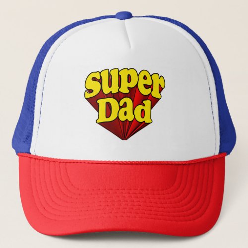 Super Dad Superhero RedYellowBlue Fathers Day Trucker Hat