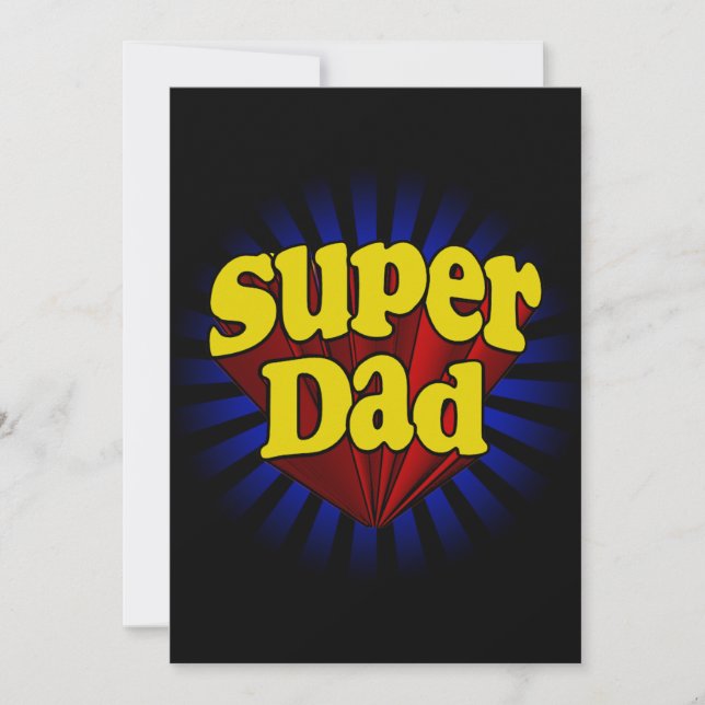 Super Dad, Superhero Red/Yellow/Blue Invitation (Front)