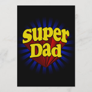 Super Dad, Superhero Red/Yellow/Blue Invitation