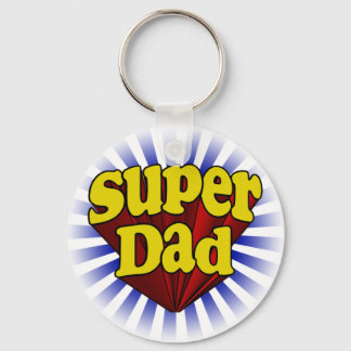 Super Dad, Superhero Red/Yellow/Blue Keychain