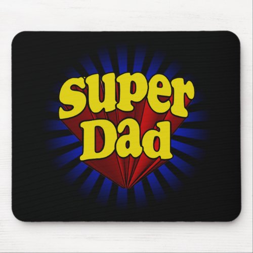 Super Dad Superhero RedYellowBlue Mouse Pad