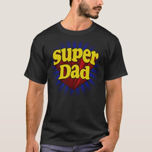 Super Dad Superhero RedYellowBlue T_Shirt