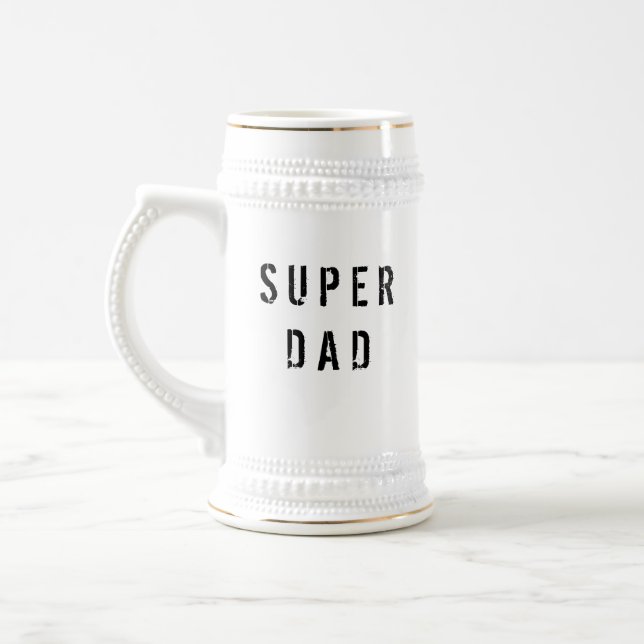 Super dad text  beer stein (Left)