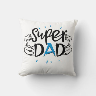 Super Dad Throw Pillow – Cozy Father Gift