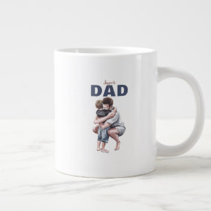 Super Dad Watercolor Design Giant Coffee Mug