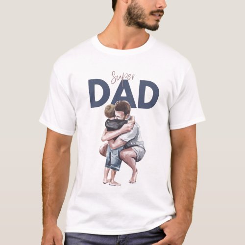 Super dad watercolor design  T_Shirt