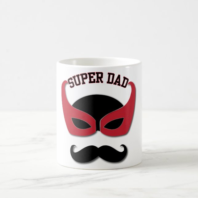 Super Dad With Mustache Coffee Mug (Center)