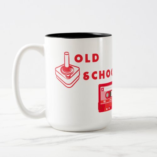 Super Daddio  My Dad Is Old School Father Gift Two_Tone Coffee Mug