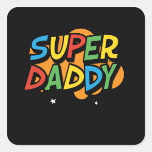 Super Daddy Gamer Fathers Day gift Square Sticker
