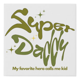 Super Daddy Hero for Kids Faux Canvas Print