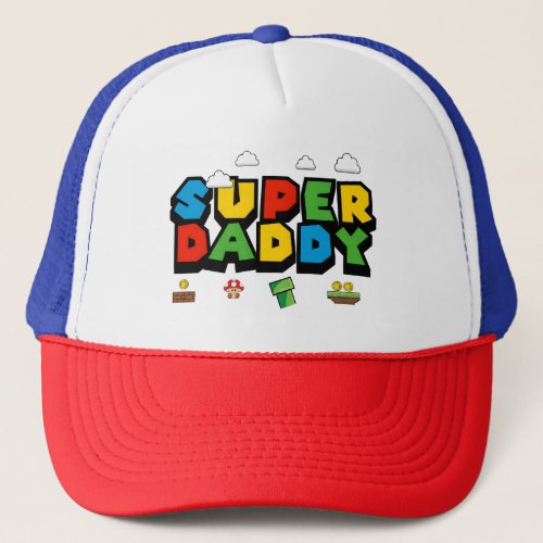 SUPER DADDY MARIO STYLE TRUCKER HAT