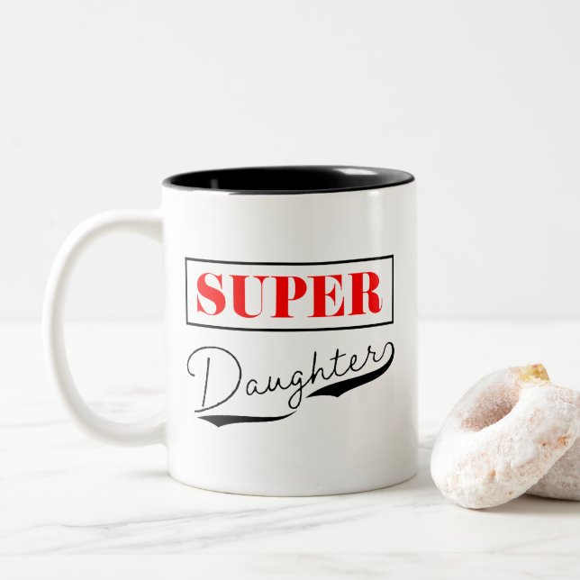 Super Daughter Two-Tone Coffee Mug (With Donut)