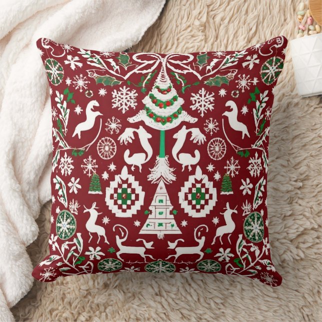  Super Detailed Nordic Embroidered Throw Pillow  (Blanket)