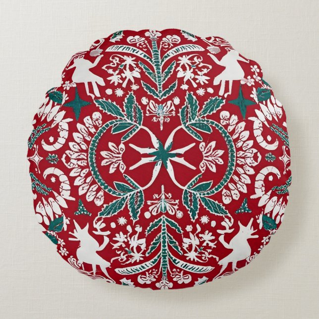  Super Detailed Nordic Embroidered Throw Pillow  (Front)