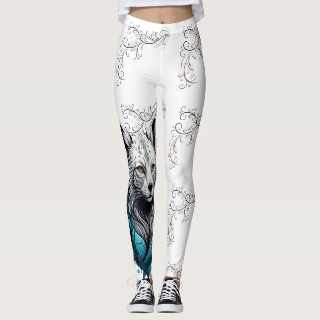 Super Digital Wolf Women Leggings (Front)