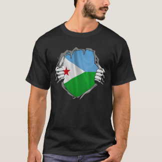Super Djiboutian Heritage Proud Djibouti Roots Fla T-Shirt