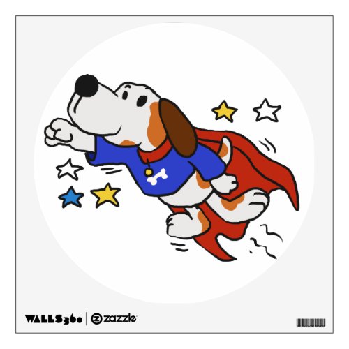 Super dog cartoon  choose background color wall decal