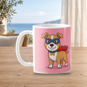 Super Dog Hero Cute Cartoon Pink Mug