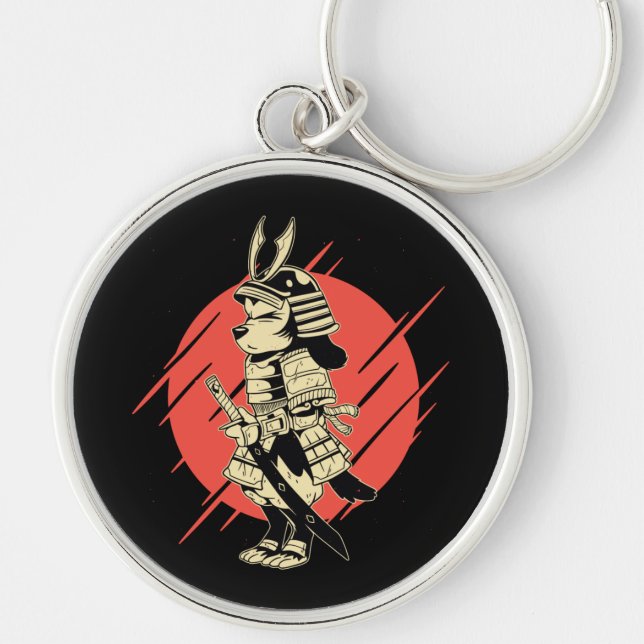 Super Dog Samurai Warrior Keychain (Front)