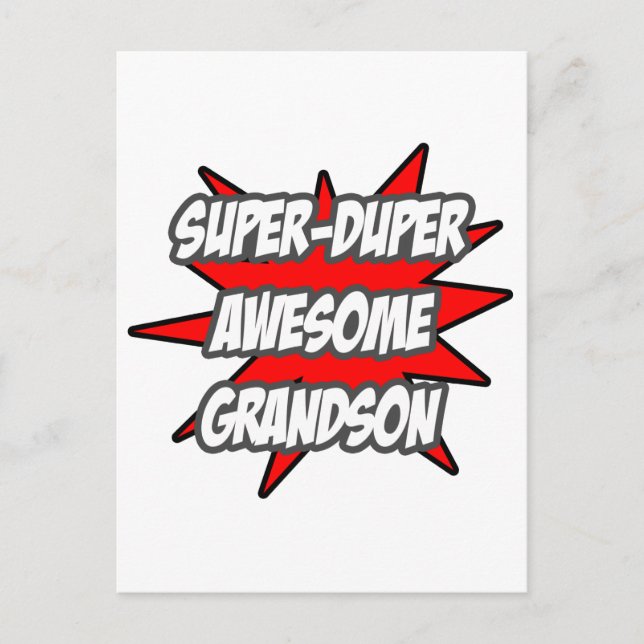 Super Duper Awesome Grandson Postcard (Front)