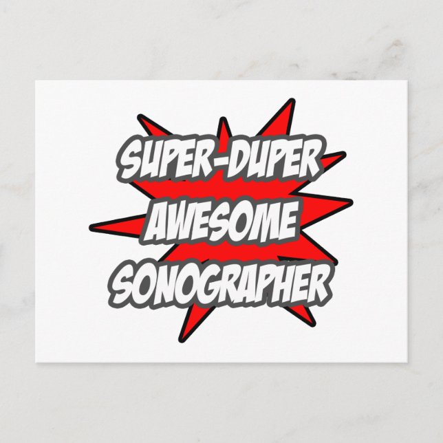 Super Duper Awesome Sonographer Postcard (Front)