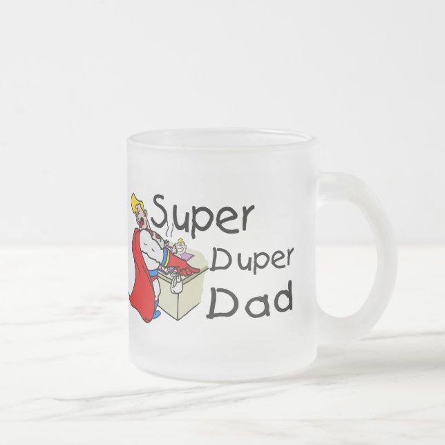 Super Duper Dad Frosted Glass Coffee Mug (Right)