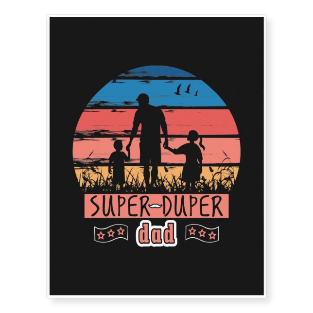 Super Duper Dad Temporary Tattoos (Front)