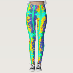 Super duper light blue yellow tiny patterned leggings