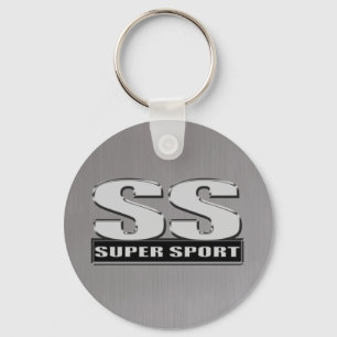 super duper sport SS brushed steel Keychain