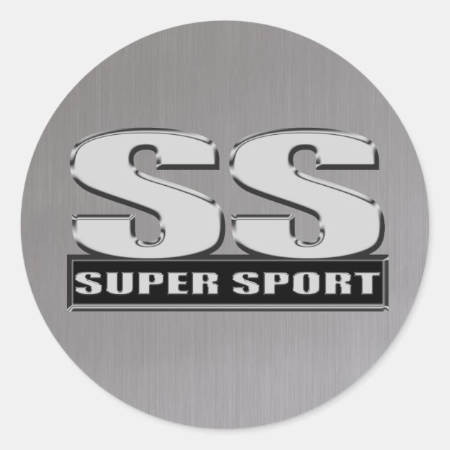 super duper sport steel gray classic round sticker (Front)