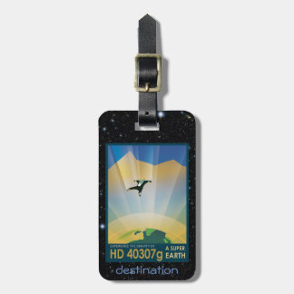 Super Earth retro space tourism advert Luggage Tag