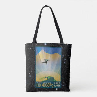 Super Earth retro space tourism advert Tote Bag