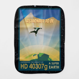 Super Earth retro space tourism - Future Astronaut Baby Burp Cloth