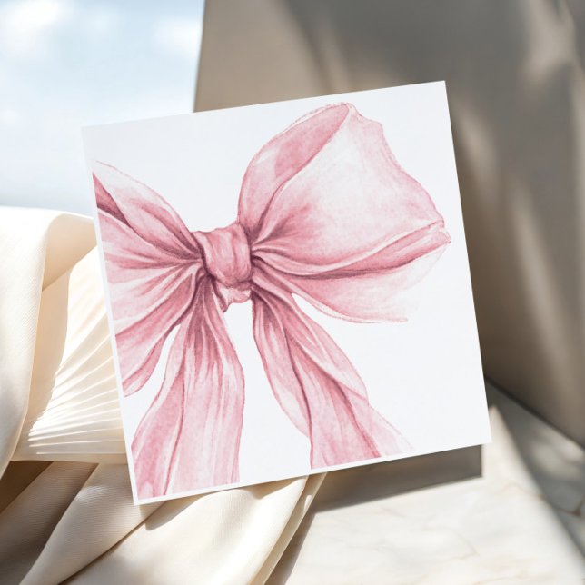 Super Elegant Blush Pink Bow Girl Birthday Napkins (Creator Uploaded)