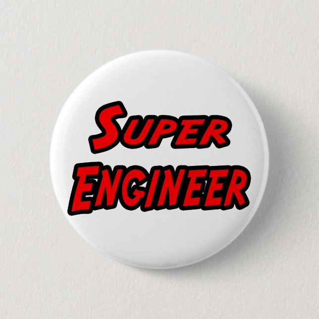 Super Engineer Pinback Button (Front)