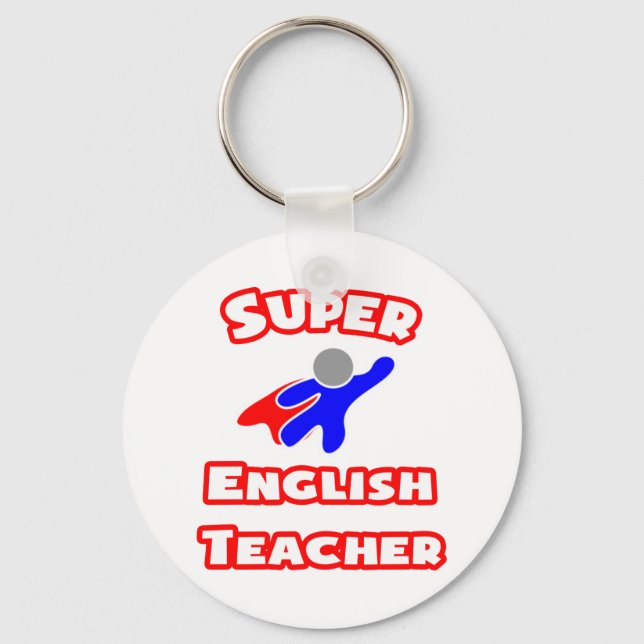 Super English Teacher Keychain (Front)