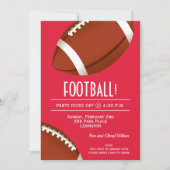Super Fan Football Game Red Party Invitation (Front)