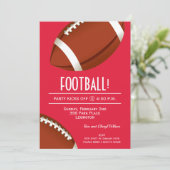 Super Fan Football Game Red Party Invitation (Standing Front)