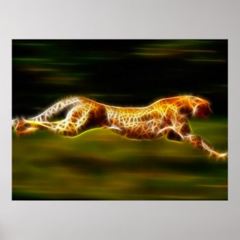 Super Fast Cheetah Hunting His Prey Poster by TheArtOfPamela at Zazzle