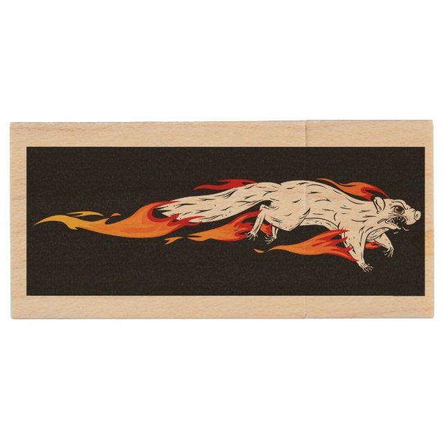 Super Fast Storage Squirrel  Wood Flash Drive (Front)