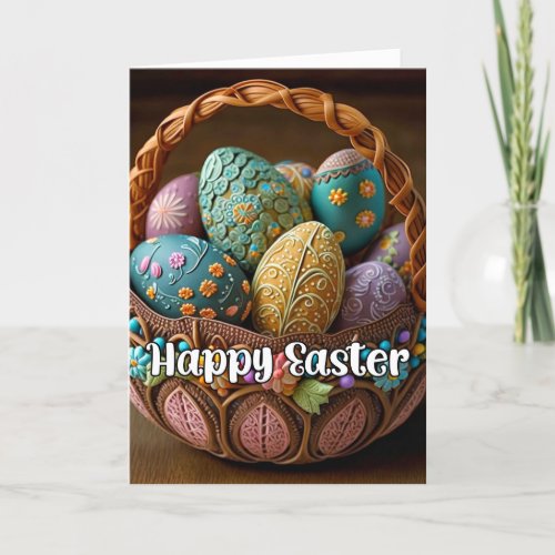 Super Festive Happy Easter Basket Holiday Card