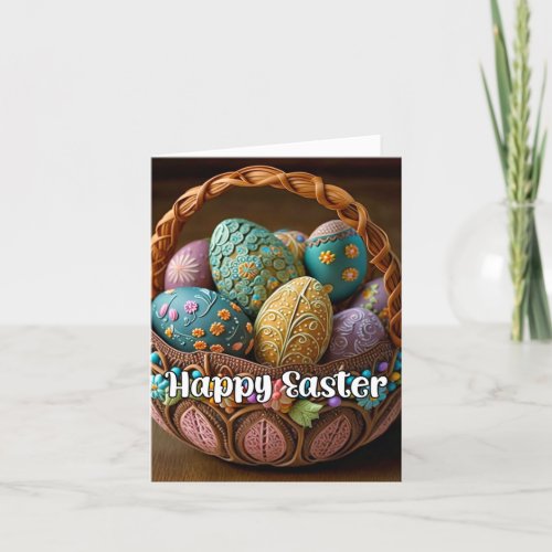 Super Festive Happy Easter Basket Holiday Card