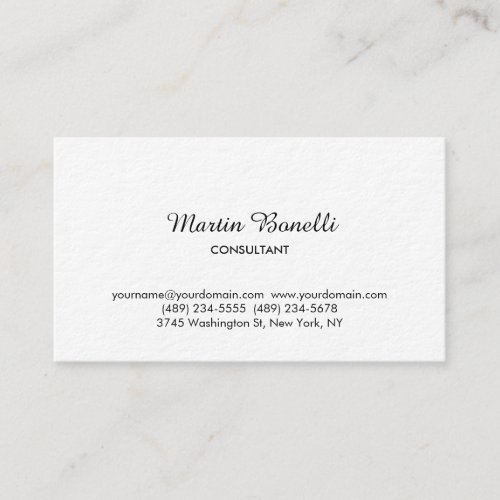 Super_fine Paper Classical White Business Card
