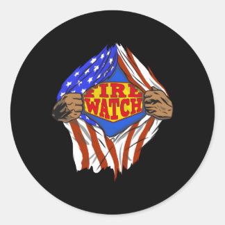 Super Fire Watch Hero Job Classic Round Sticker