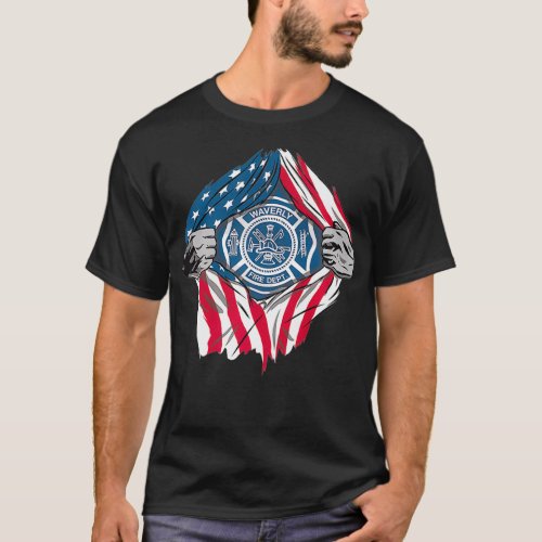 Super Firefighter First Responder Hero US Flag T_Shirt